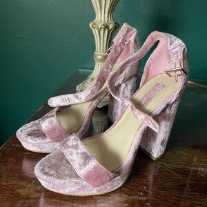 Pink Velvet Heels